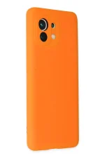 Newface Xiaomi Mi 11 Kılıf Nano içi Kadife Silikon - Turuncu - Görsel 2