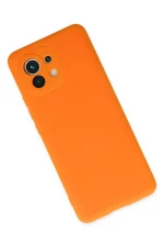 Newface Xiaomi Mi 11 Kılıf Nano içi Kadife Silikon - Turuncu - Görsel 3