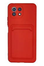 Newface Xiaomi Mİ 11 Lite Kılıf Kelvin Kartvizitli Silikon - Kırmızı