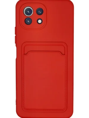 Newface Xiaomi Mİ 11 Lite Kılıf Kelvin Kartvizitli Silikon - Kırmızı