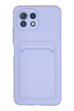 Newface Xiaomi Mİ 11 Lite Kılıf Kelvin Kartvizitli Silikon - Lila