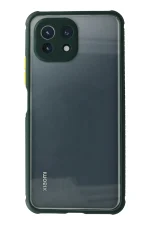 Newface Xiaomi Mİ 11 Lite Kılıf Miami Şeffaf Silikon - Koyu Yeşil