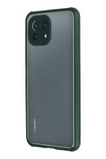 Newface Xiaomi Mİ 11 Lite Kılıf Miami Şeffaf Silikon - Koyu Yeşil - Görsel 3