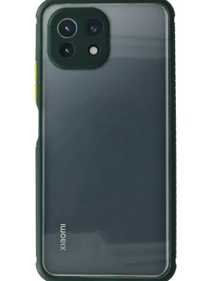 Newface Xiaomi Mİ 11 Lite Kılıf Miami Şeffaf Silikon - Koyu Yeşil