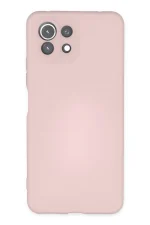 Newface Xiaomi Mİ 11 Lite Kılıf Nano içi Kadife Silikon - Pudra