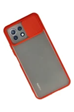 Newface Xiaomi Mİ 11 Lite Kılıf Palm Buzlu Kamera Sürgülü Silikon - Kırmızı - Görsel 2