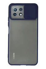 Newface Xiaomi Mİ 11 Lite Kılıf Palm Buzlu Kamera Sürgülü Silikon - Lacivert