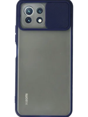 Newface Xiaomi Mİ 11 Lite Kılıf Palm Buzlu Kamera Sürgülü Silikon - Lacivert
