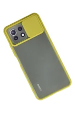 Newface Xiaomi Mİ 11 Lite Kılıf Palm Buzlu Kamera Sürgülü Silikon - Sarı - Görsel 2