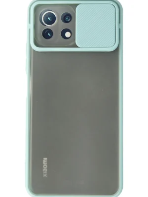 Newface Xiaomi Mİ 11 Lite Kılıf Palm Buzlu Kamera Sürgülü Silikon - Turkuaz