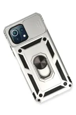 Newface Xiaomi Mİ 11 Lite Kılıf Pars Lens Yüzüklü Silikon - Gümüş - Görsel 3