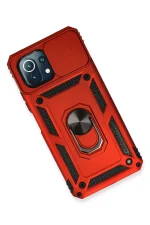 Newface Xiaomi Mİ 11 Lite Kılıf Pars Lens Yüzüklü Silikon - Kırmızı - Görsel 3