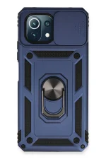 Newface Xiaomi Mİ 11 Lite Kılıf Pars Lens Yüzüklü Silikon - Lacivert