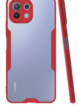 Newface Xiaomi Mİ 11 Lite Kılıf Platin Silikon - Kırmızı
