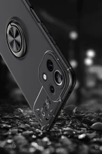 Newface Xiaomi Mİ 11 Lite Kılıf Range Yüzüklü Silikon - Kırmızı - Görsel 3