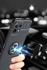 Newface Xiaomi Mİ 11 Lite Kılıf Range Yüzüklü Silikon - Siyah - Görsel 2