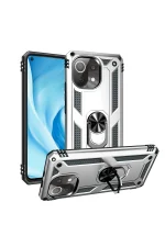 Newface Xiaomi Mİ 11 Lite Kılıf Sofya Yüzüklü Silikon Kapak - Gümüş - Görsel 2