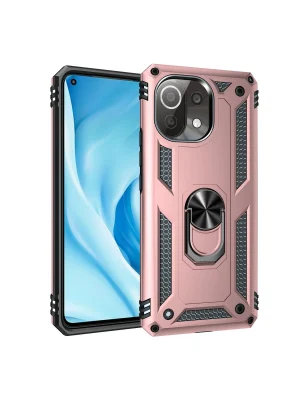 Newface Xiaomi Mİ 11 Lite Kılıf Sofya Yüzüklü Silikon Kapak - Rose