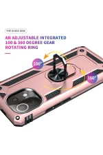 Newface Xiaomi Mİ 11 Lite Kılıf Sofya Yüzüklü Silikon Kapak - Rose - Görsel 5