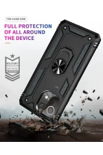 Newface Xiaomi Mİ 11 Lite Kılıf Sofya Yüzüklü Silikon Kapak - Siyah - Görsel 4