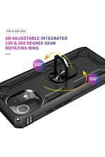 Newface Xiaomi Mİ 11 Lite Kılıf Sofya Yüzüklü Silikon Kapak - Siyah - Görsel 5