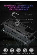 Newface Xiaomi Mİ 11 Lite Kılıf Sofya Yüzüklü Silikon Kapak - Siyah - Görsel 6