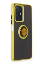 Newface Xiaomi Mi 11T Pro Kılıf Montreal Yüzüklü Silikon Kapak - Sarı - Görsel 2