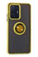 Newface Xiaomi Mi 11T Pro Kılıf Montreal Yüzüklü Silikon Kapak - Sarı