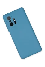 Newface Xiaomi Mi 11T Pro Kılıf Nano içi Kadife Silikon - Mavi - Görsel 3