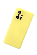 Newface Xiaomi Mi 11T Pro Kılıf Nano içi Kadife Silikon - Sarı - Görsel 3