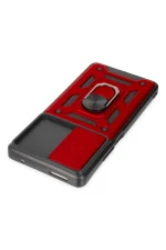 Newface Xiaomi Mi 11T Pro Kılıf Pars Lens Yüzüklü Silikon - Kırmızı - Görsel 4