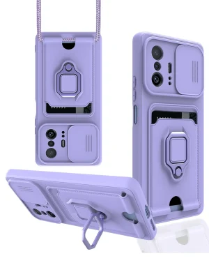 Newface Xiaomi Mi 11T Pro Kılıf Zuma Kartvizitli Yüzüklü Silikon - Lila