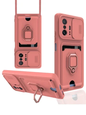 Newface Xiaomi Mi 11T Pro Kılıf Zuma Kartvizitli Yüzüklü Silikon - Pembe