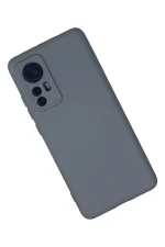 Newface Xiaomi Mi 12 Kılıf Nano içi Kadife Silikon - Gri - Görsel 2