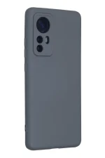 Newface Xiaomi Mi 12 Kılıf Nano içi Kadife Silikon - Gri - Görsel 3