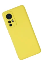 Newface Xiaomi Mi 12 Kılıf Nano içi Kadife Silikon - Sarı - Görsel 2