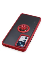 Newface Xiaomi Mi 12T Pro Kılıf Montreal Yüzüklü Silikon Kapak - Kırmızı - Görsel 4