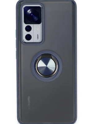 Newface Xiaomi Mi 12T Pro Kılıf Montreal Yüzüklü Silikon Kapak - Lacivert
