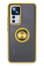 Newface Xiaomi Mi 12T Pro Kılıf Montreal Yüzüklü Silikon Kapak - Sarı