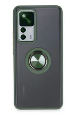 Newface Xiaomi Mi 12T Pro Kılıf Montreal Yüzüklü Silikon Kapak - Yeşil