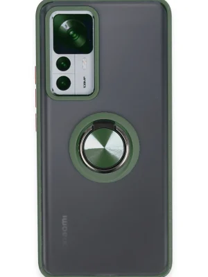 Newface Xiaomi Mi 12T Pro Kılıf Montreal Yüzüklü Silikon Kapak - Yeşil