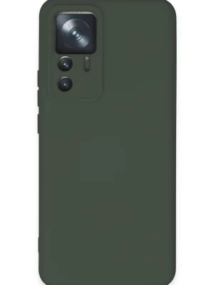 Newface Xiaomi Mi 12T Pro Kılıf Nano içi Kadife Silikon - Koyu Yeşil
