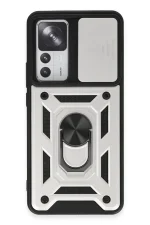 Newface Xiaomi Mi 12T Pro Kılıf Pars Lens Yüzüklü Silikon - Gümüş