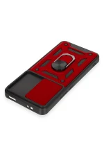 Newface Xiaomi Mi 12T Pro Kılıf Pars Lens Yüzüklü Silikon - Kırmızı - Görsel 4