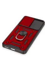 Newface Xiaomi Mi 12T Pro Kılıf Pars Lens Yüzüklü Silikon - Kırmızı - Görsel 5