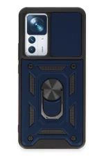 Newface Xiaomi Mi 12T Pro Kılıf Pars Lens Yüzüklü Silikon - Lacivert