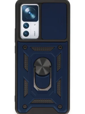 Newface Xiaomi Mi 12T Pro Kılıf Pars Lens Yüzüklü Silikon - Lacivert