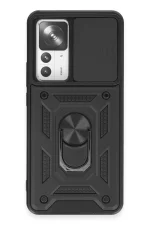 Newface Xiaomi Mi 12T Pro Kılıf Pars Lens Yüzüklü Silikon - Siyah