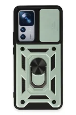 Newface Xiaomi Mi 12T Pro Kılıf Pars Lens Yüzüklü Silikon - Yeşil