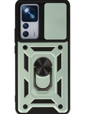 Newface Xiaomi Mi 12T Pro Kılıf Pars Lens Yüzüklü Silikon - Yeşil